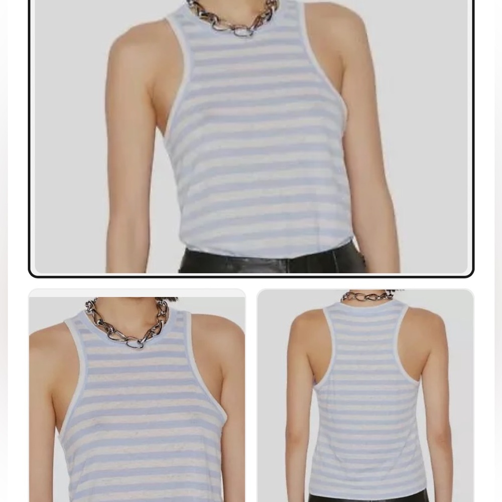 FRAME Linen Racerback Tank Top